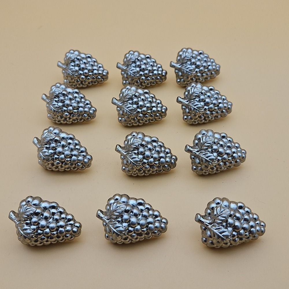 Lot Of 12 Vintage Silver Grapes Drawer Pulls Cabinet Hardware Kitchen‎ Metal